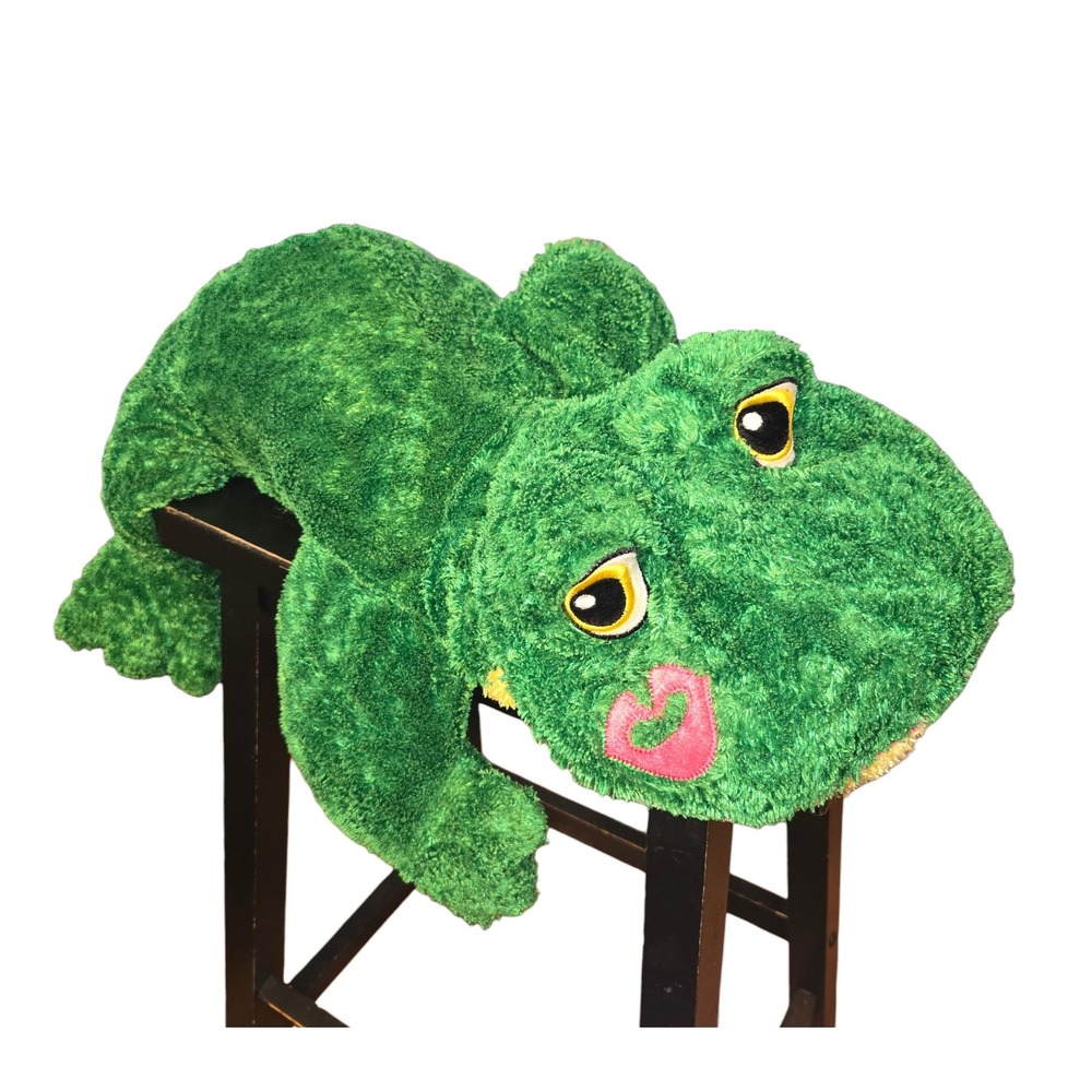 Dan Dee Plush Frog 30" XL Green Heart Cheek Floppy Stuffed Animal KV345834-C